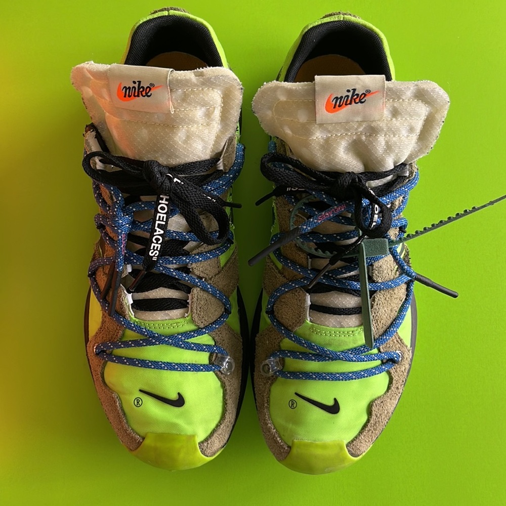 Gently used OFF-WHITE Nike Zoom Terra Kiger unisex trainers size 9m/10.5w